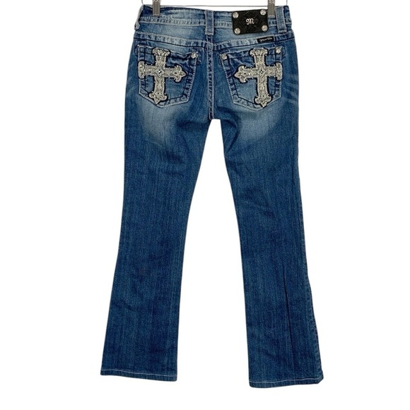 Miss Me Cross Embellished Boot Cut Jeans Size 27 - Picture 1 of 10